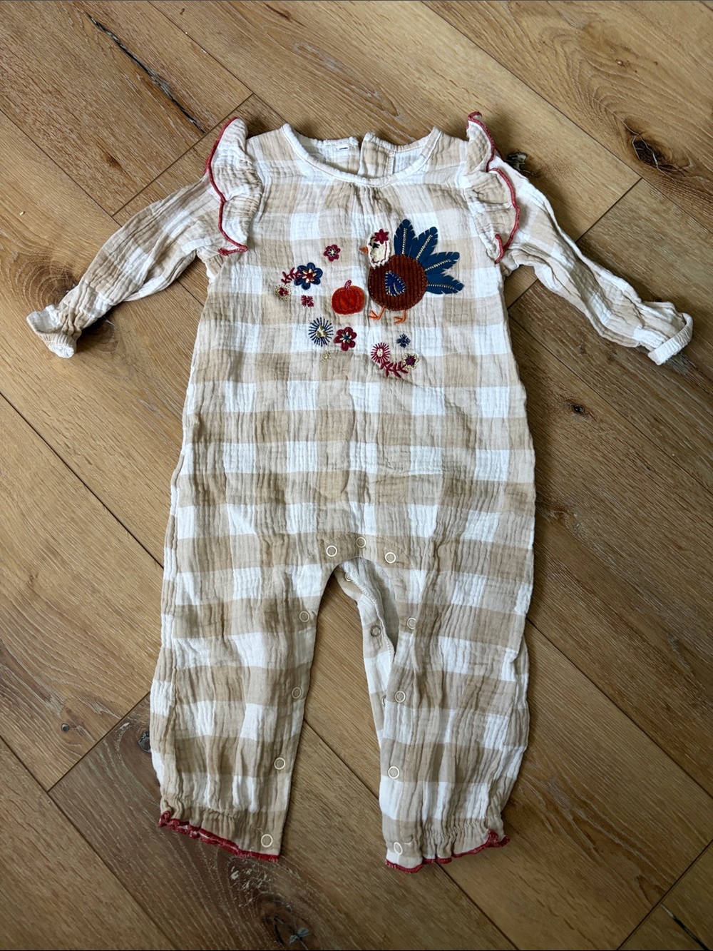 Mud Pie Cream One-Piece Thanksgiving outfit